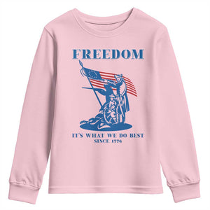 Freedom It’s What We Do Best Since 1776 Youth Sweatshirt Revolutionary War Patriot Battle Scene TS02 Light Pink Print Your Wear