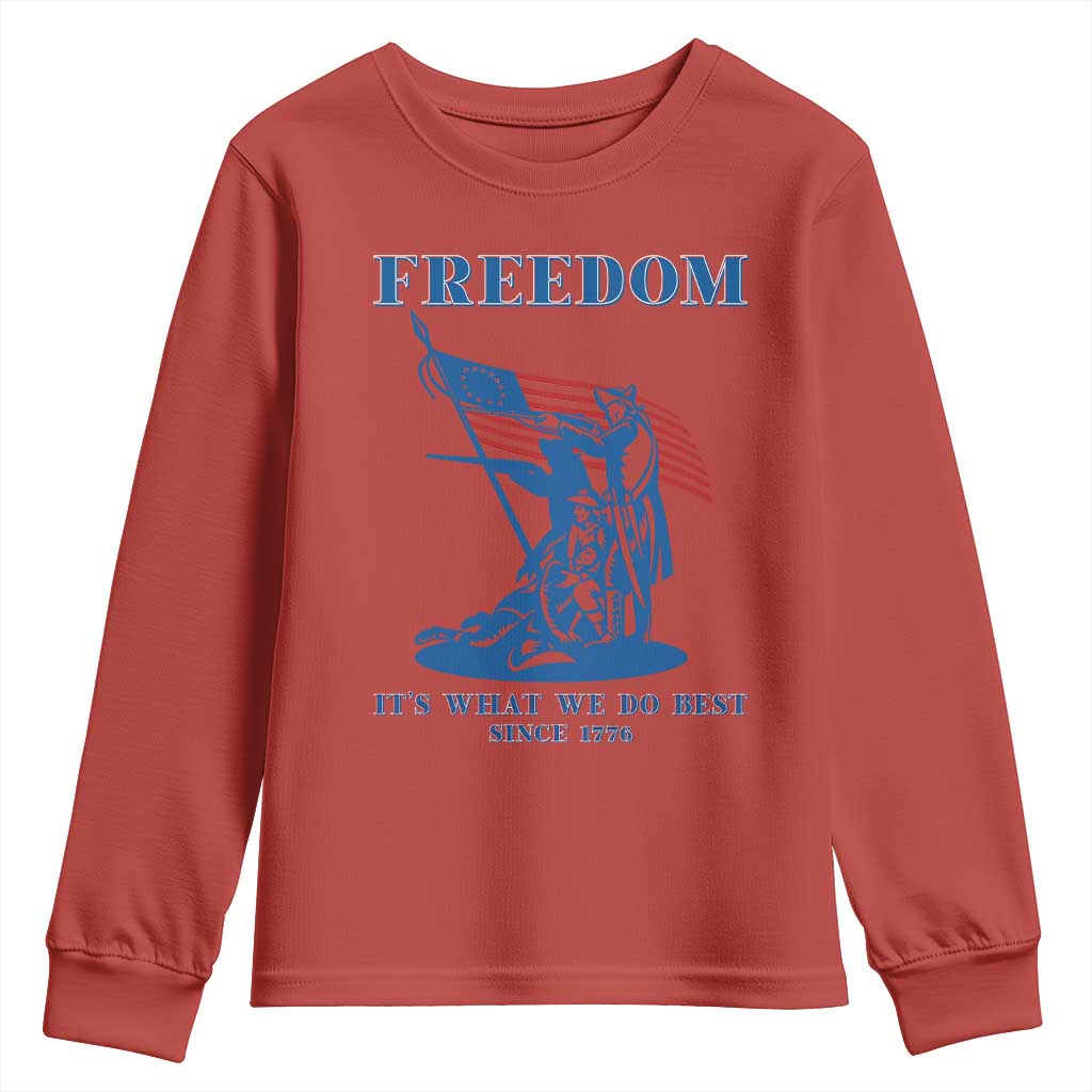 Freedom It’s What We Do Best Since 1776 Youth Sweatshirt Revolutionary War Patriot Battle Scene TS02 Red Print Your Wear