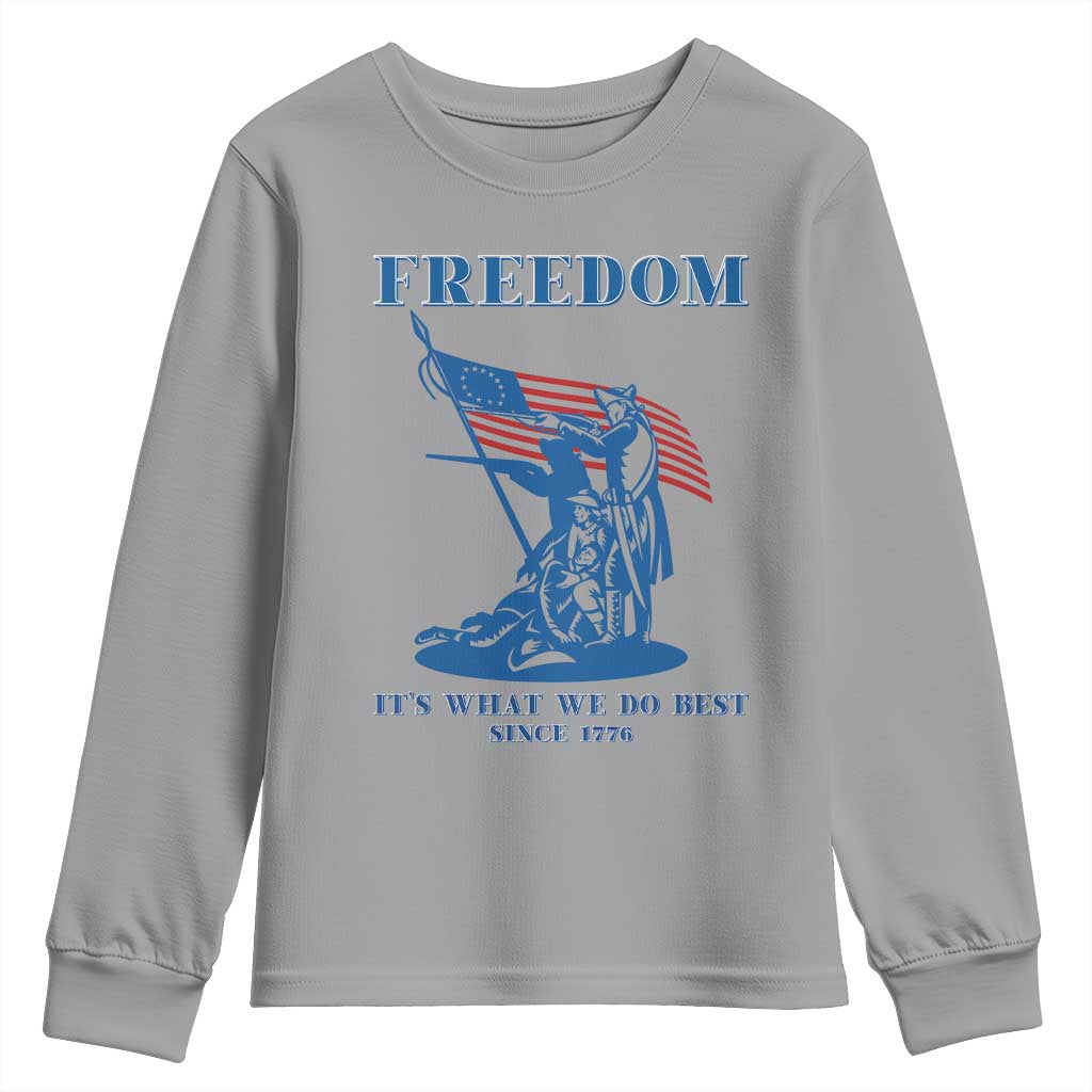 Freedom It’s What We Do Best Since 1776 Youth Sweatshirt Revolutionary War Patriot Battle Scene TS02 Sport Gray Print Your Wear