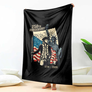 250th Anniversary 1776-2026 We The People Throw Blanket George Washington and Statue of Liberty History Pride TS02 Print Your Wear