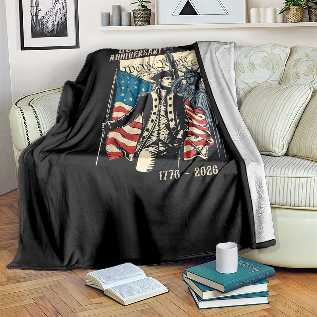 250th Anniversary 1776-2026 We The People Throw Blanket George Washington and Statue of Liberty History Pride TS02 Print Your Wear