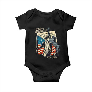 250th Anniversary 1776-2026 We The People Baby Onesie George Washington and Statue of Liberty History Pride TS02 Black Print Your Wear