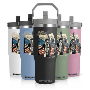 250th Anniversary 1776-2026 We The People Flip Straw Tumbler George Washington and Statue of Liberty History Pride TS02 Print Your Wear
