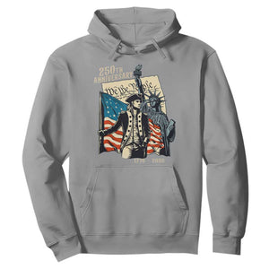 250th Anniversary 1776-2026 We The People Hoodie George Washington and Statue of Liberty History Pride TS02 Sport Gray Print Your Wear