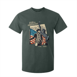 250th Anniversary 1776-2026 We The People T Shirt For Kid George Washington and Statue of Liberty History Pride TS02 Dark Forest Green Print Your Wear
