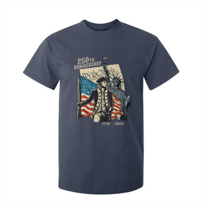 250th Anniversary 1776-2026 We The People T Shirt For Kid George Washington and Statue of Liberty History Pride TS02 Navy Print Your Wear