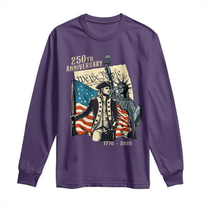 250th Anniversary 1776-2026 We The People Long Sleeve Shirt George Washington and Statue of Liberty History Pride TS02 Purple Print Your Wear