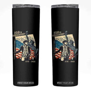 250th Anniversary 1776-2026 We The People Skinny Tumbler George Washington and Statue of Liberty History Pride TS02 Black Print Your Wear