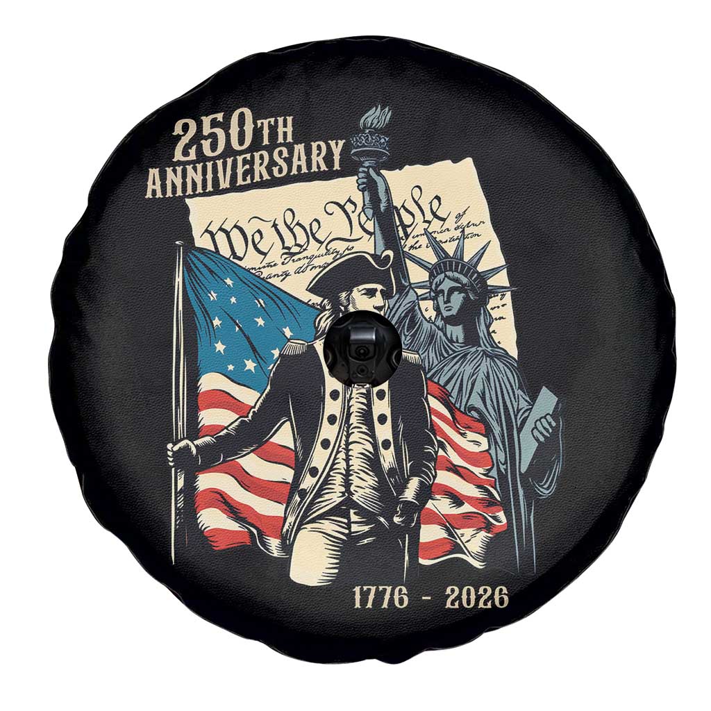 250th Anniversary 1776-2026 We The People Spare Tire Cover George Washington and Statue of Liberty History Pride TS02 Print Your Wear