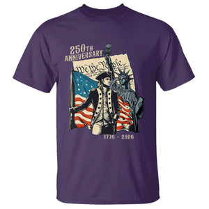 250th Anniversary 1776-2026 We The People T Shirt George Washington and Statue of Liberty History Pride TS02 Purple Print Your Wear