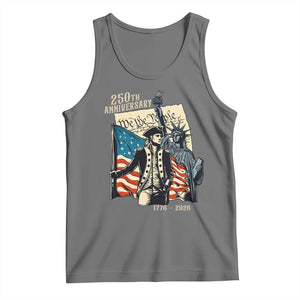 250th Anniversary 1776-2026 We The People Tank Top George Washington and Statue of Liberty History Pride TS02 Black Heather Print Your Wear