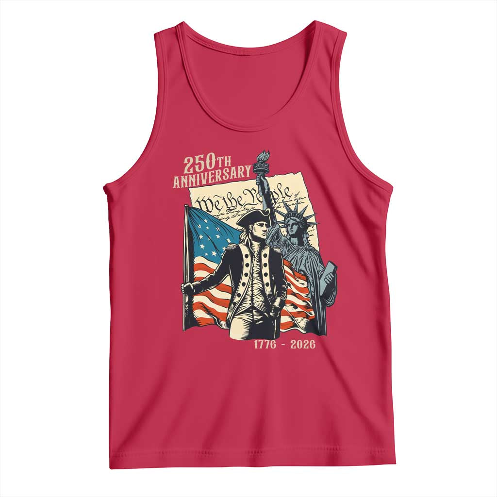 250th Anniversary 1776-2026 We The People Tank Top George Washington and Statue of Liberty History Pride TS02 Red Print Your Wear
