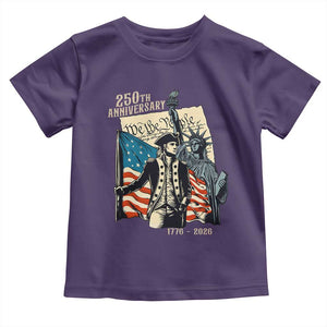 250th Anniversary 1776-2026 We The People Toddler T Shirt George Washington and Statue of Liberty History Pride TS02 Purple Print Your Wear