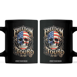 Freedom Tour 250 Years 1776-2026 American Flag Skull Coffee Mug Rock Aesthetic Patriotic Semiquincentennial 250th Anniversary TS02 Black Print Your Wear