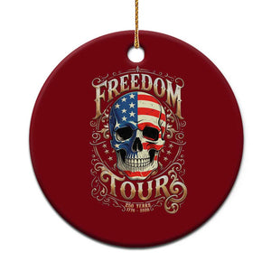 Freedom Tour 250 Years 1776-2026 American Flag Skull Ceramic Ornament Rock Aesthetic Patriotic Semiquincentennial 250th Anniversary TS02 1pc Red Print Your Wear