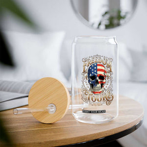 Freedom Tour 250 Years 1776-2026 American Flag Skull Glass Can Rock Aesthetic Patriotic Semiquincentennial 250th Anniversary TS02 Print Your Wear