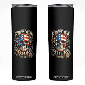 Freedom Tour 250 Years 1776-2026 American Flag Skull Skinny Tumbler Rock Aesthetic Patriotic Semiquincentennial 250th Anniversary TS02 Black Print Your Wear