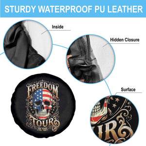 Freedom Tour 250 Years 1776-2026 American Flag Skull Spare Tire Cover Rock Aesthetic Patriotic Semiquincentennial 250th Anniversary TS02 Print Your Wear