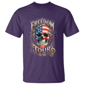 Freedom Tour 250 Years 1776-2026 American Flag Skull T Shirt Rock Aesthetic Patriotic Semiquincentennial 250th Anniversary TS02 Purple Print Your Wear