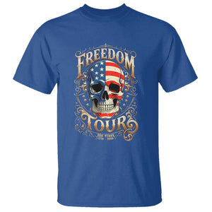 Freedom Tour 250 Years 1776-2026 American Flag Skull T Shirt Rock Aesthetic Patriotic Semiquincentennial 250th Anniversary TS02 Royal Blue Print Your Wear