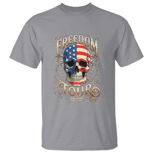 Freedom Tour 250 Years 1776-2026 American Flag Skull T Shirt Rock Aesthetic Patriotic Semiquincentennial 250th Anniversary TS02 Sport Gray Print Your Wear