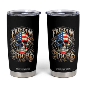 Freedom Tour 250 Years 1776-2026 American Flag Skull Tumbler Cup Rock Aesthetic Patriotic Semiquincentennial 250th Anniversary TS02 Black Print Your Wear