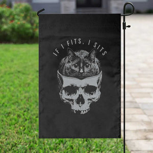 If I Fits I Sits Funny Cat in Skull Garden Flag Dark Aesthetic Goth Cat Lover Gift for Macabre and Meme Fans TS02 Print Your Wear