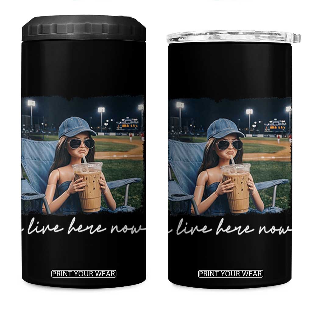 I Live Here Now Funny Doll Face Meme Baseball Lover 4 in 1 Can Cooler Tumbler Game Day Reaction Sports Fan Gift TS02 One Size: 16 oz Black Print Your Wear