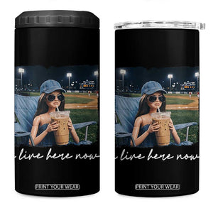 I Live Here Now Funny Doll Face Meme Baseball Lover 4 in 1 Can Cooler Tumbler Game Day Reaction Sports Fan Gift TS02 One Size: 16 oz Black Print Your Wear