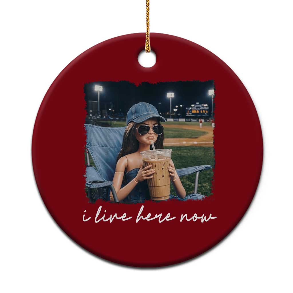 I Live Here Now Funny Doll Face Meme Baseball Lover Ceramic Ornament Game Day Reaction Sports Fan Gift TS02 1pc Red Print Your Wear