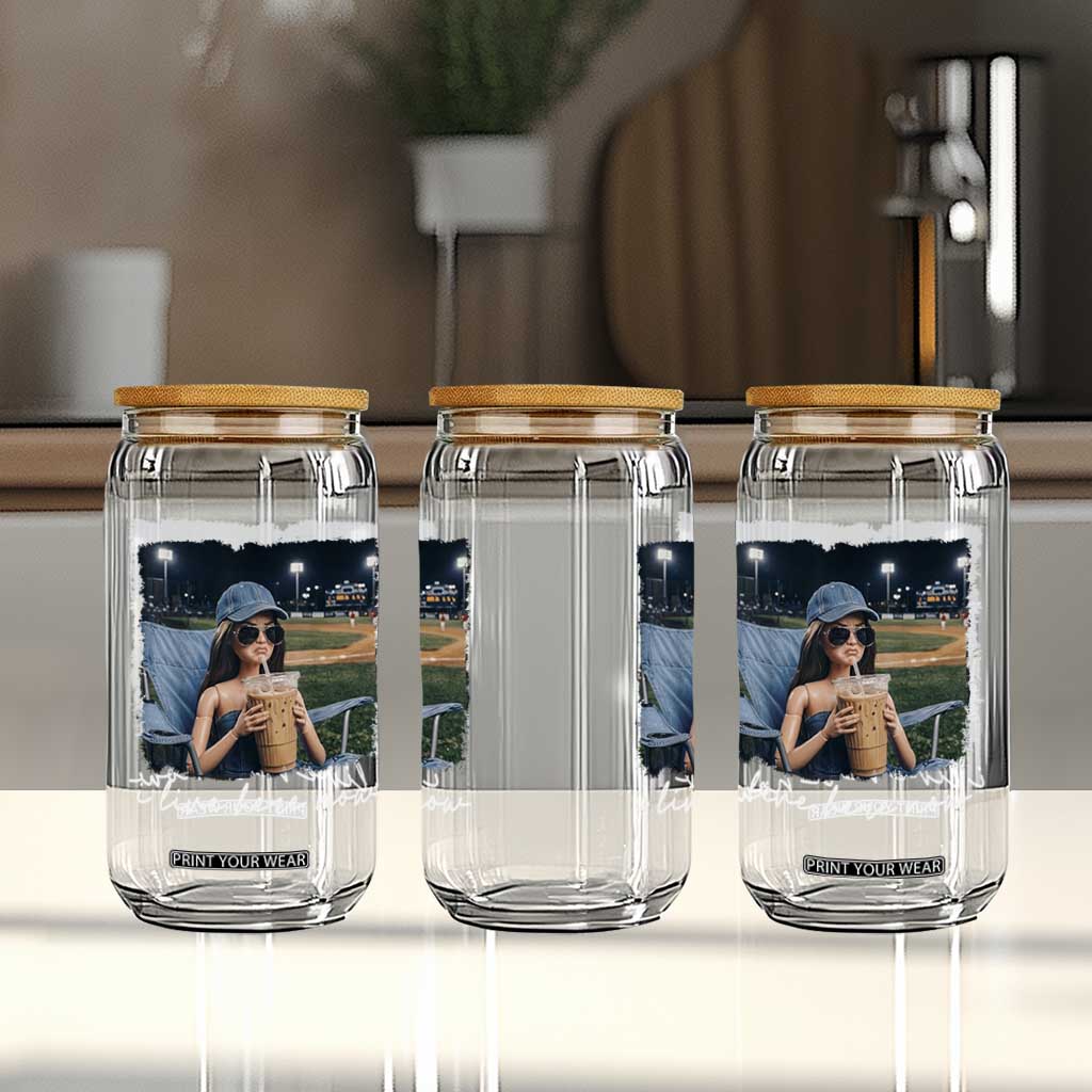 I Live Here Now Funny Doll Face Meme Baseball Lover Glass Can Game Day Reaction Sports Fan Gift TS02 Print Your Wear