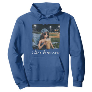 I Live Here Now Funny Doll Face Meme Baseball Lover Hoodie Game Day Reaction Sports Fan Gift TS02 Royal Blue Print Your Wear