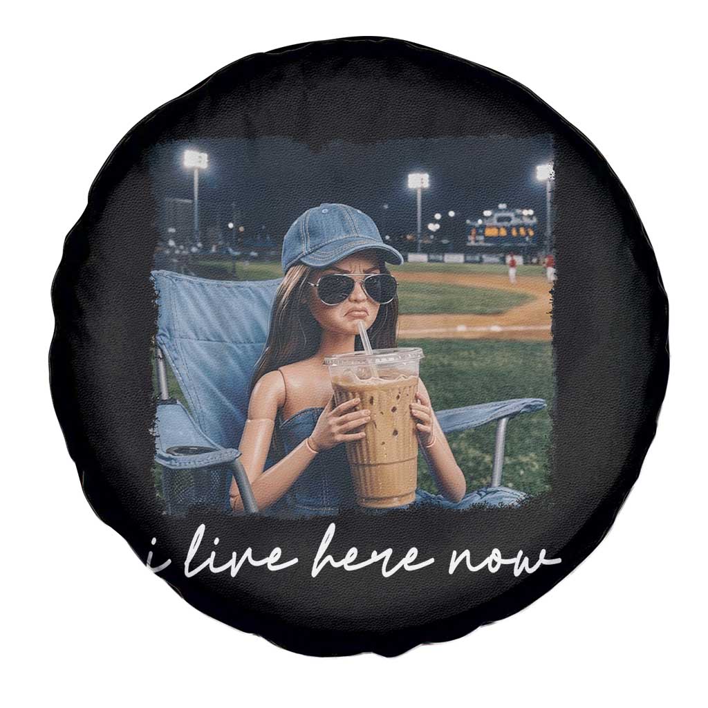 I Live Here Now Funny Doll Face Meme Baseball Lover Spare Tire Cover Game Day Reaction Sports Fan Gift TS02 Print Your Wear