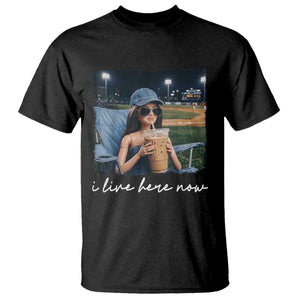 I Live Here Now Funny Doll Face Meme Baseball Lover T Shirt Game Day Reaction Sports Fan Gift TS02 Black Print Your Wear