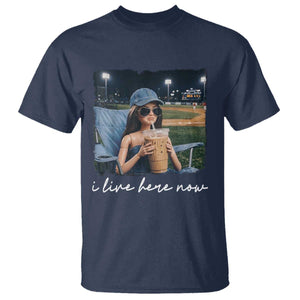 I Live Here Now Funny Doll Face Meme Baseball Lover T Shirt Game Day Reaction Sports Fan Gift TS02 Navy Print Your Wear