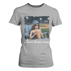 I Live Here Now Funny Doll Face Meme Baseball Lover T Shirt For Women Game Day Reaction Sports Fan Gift TS02 Sport Gray Print Your Wear