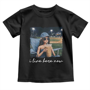 I Live Here Now Funny Doll Face Meme Baseball Lover Toddler T Shirt Game Day Reaction Sports Fan Gift TS02 Black Print Your Wear