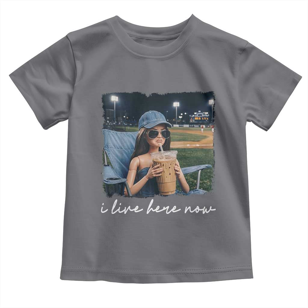 I Live Here Now Funny Doll Face Meme Baseball Lover Toddler T Shirt Game Day Reaction Sports Fan Gift TS02 Charcoal Print Your Wear