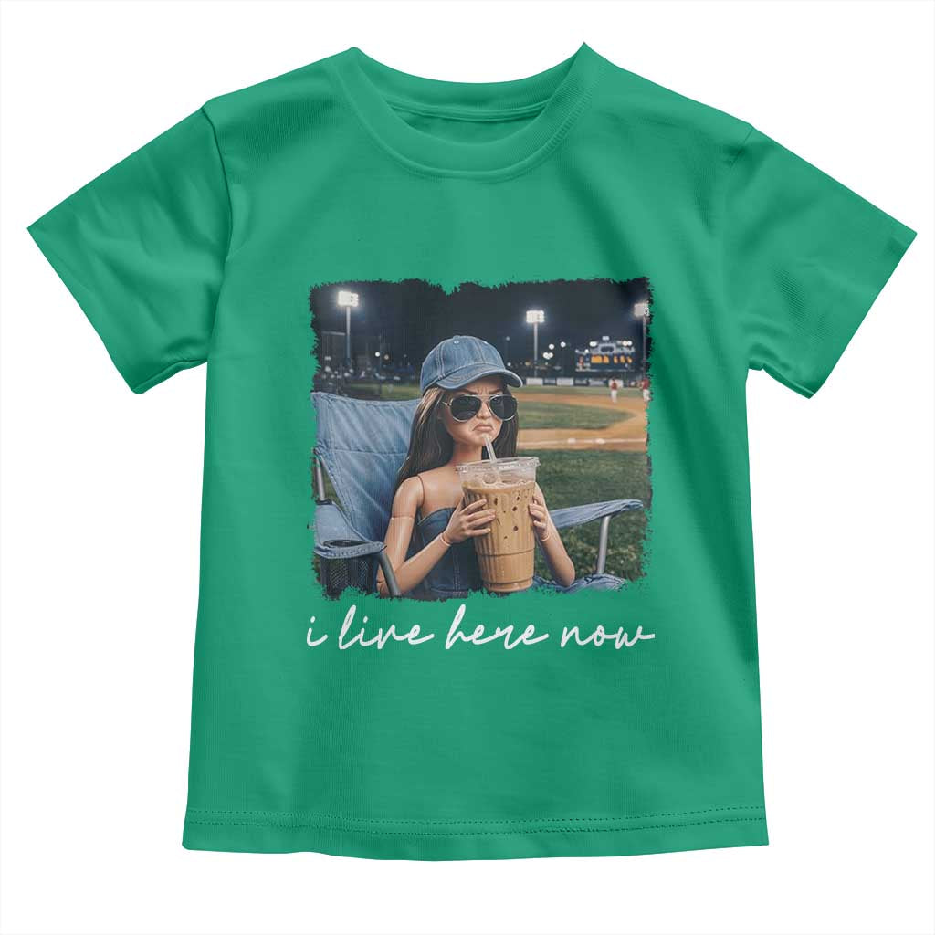 I Live Here Now Funny Doll Face Meme Baseball Lover Toddler T Shirt Game Day Reaction Sports Fan Gift TS02 Irish Green Print Your Wear