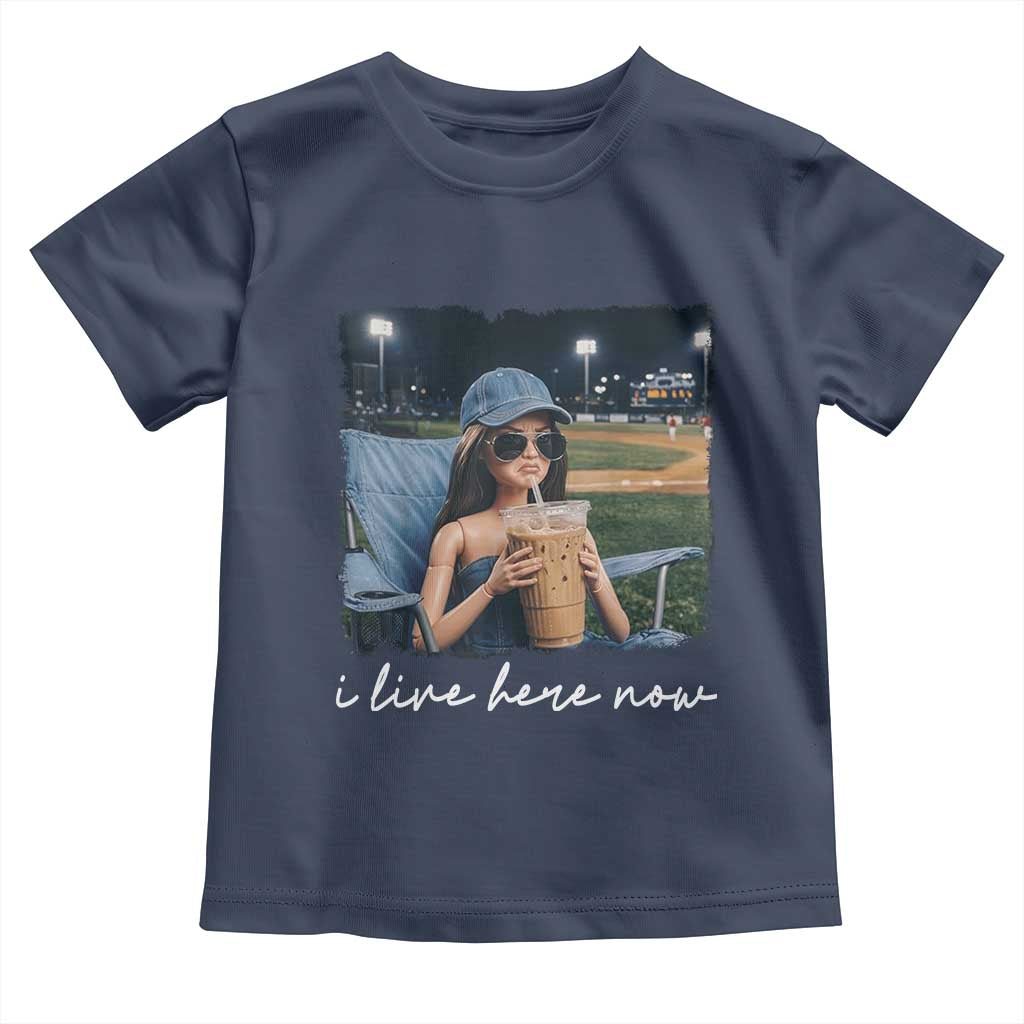 I Live Here Now Funny Doll Face Meme Baseball Lover Toddler T Shirt Game Day Reaction Sports Fan Gift TS02 Navy Print Your Wear