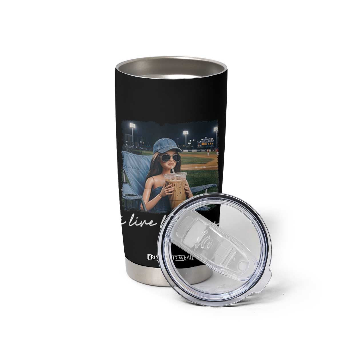 I Live Here Now Funny Doll Face Meme Baseball Lover Tumbler Cup Game Day Reaction Sports Fan Gift TS02 Print Your Wear