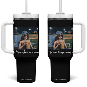 I Live Here Now Funny Doll Face Meme Baseball Lover Tumbler With Handle Game Day Reaction Sports Fan Gift TS02 One Size: 40 oz Black Print Your Wear