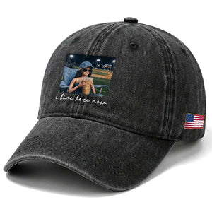 I Live Here Now Funny Doll Face Meme Baseball Lover Washed Cotton Baseball Cap Game Day Reaction Sports Fan Gift TS02 Print Your Wear