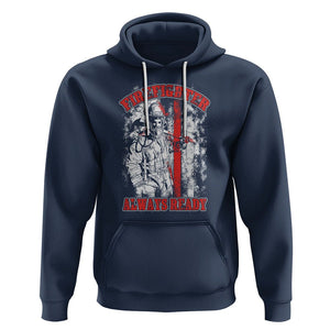Firefighter Hoodie Always Ready Fireman American Flag Thin Red Line TS02 Navy Printyourwear