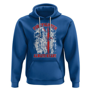 Firefighter Hoodie Always Ready Fireman American Flag Thin Red Line TS02 Royal Blue Printyourwear