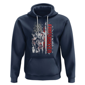 Firefighter Hoodie Fireman American Flag Thin Red Line Firefighter TS02 Navy Printyourwear