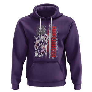 Firefighter Hoodie Fireman American Flag Thin Red Line Firefighter TS02 Purple Printyourwear
