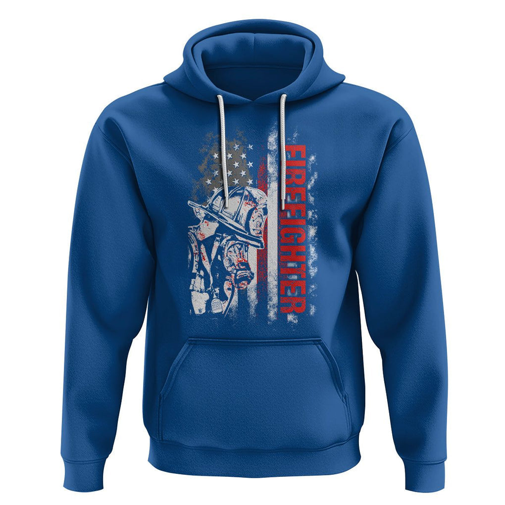 Firefighter Hoodie Fireman American Flag Thin Red Line Firefighter TS02 Royal Blue Printyourwear