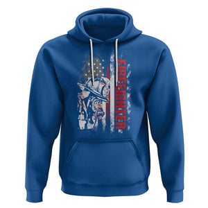 Firefighter Hoodie Fireman American Flag Thin Red Line Firefighter TS02 Royal Blue Printyourwear