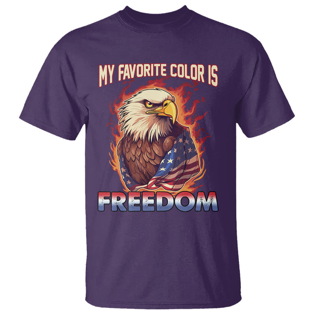 Patriotic American Eagle T Shirt My Favorite Color Is Freedom US Flag 4th of July TS02 Purple Print Your Wear